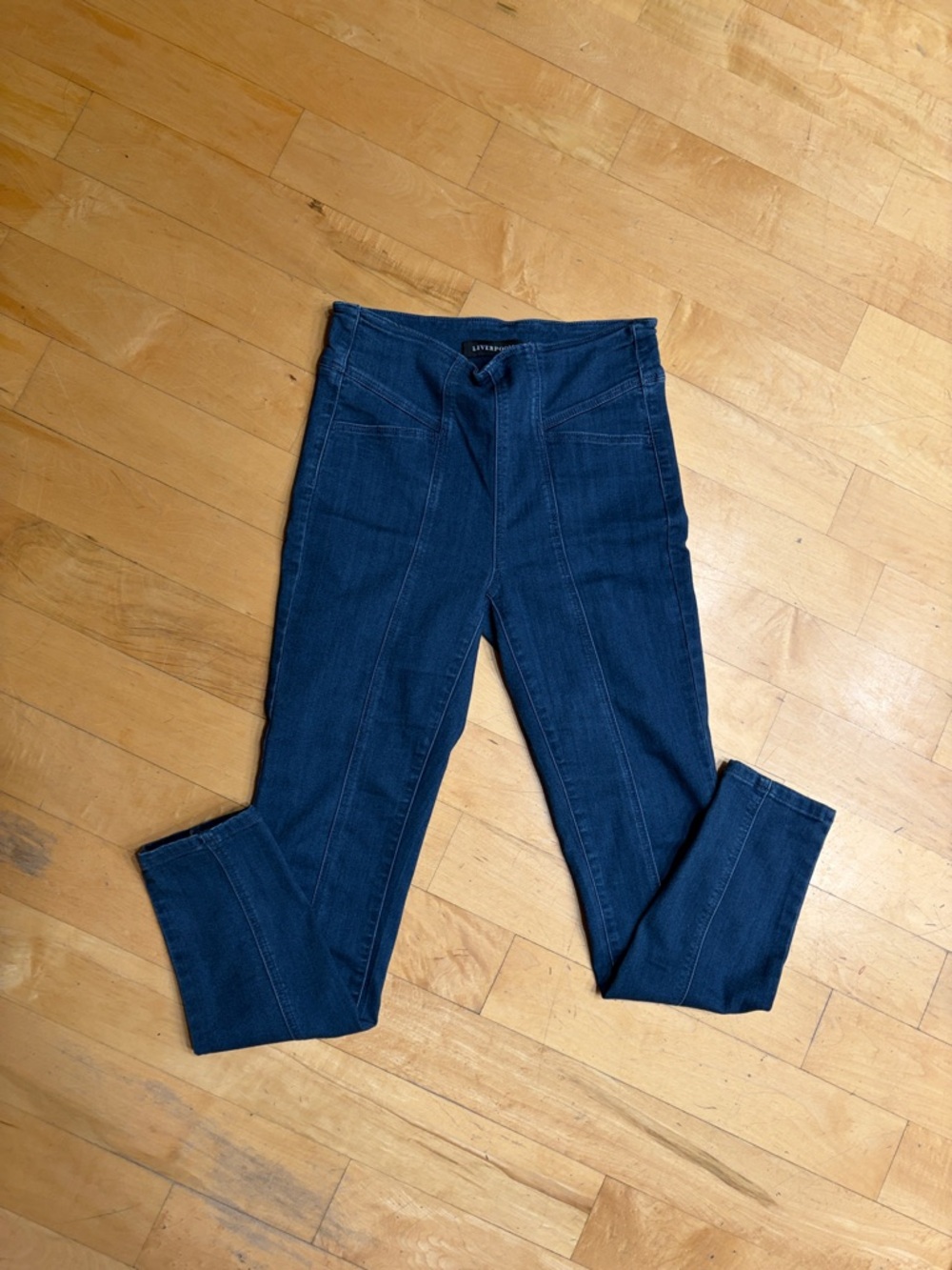Liverpool, High Rise Ankle Jeans, Skinny Trendy Med. Blue wash Bold Size 4/27